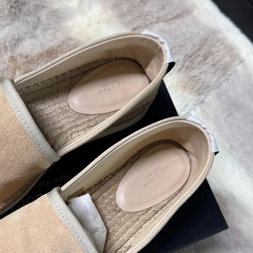 Rag & Bone Macadamia Beige Suede Espadrille Sneaker Loafers